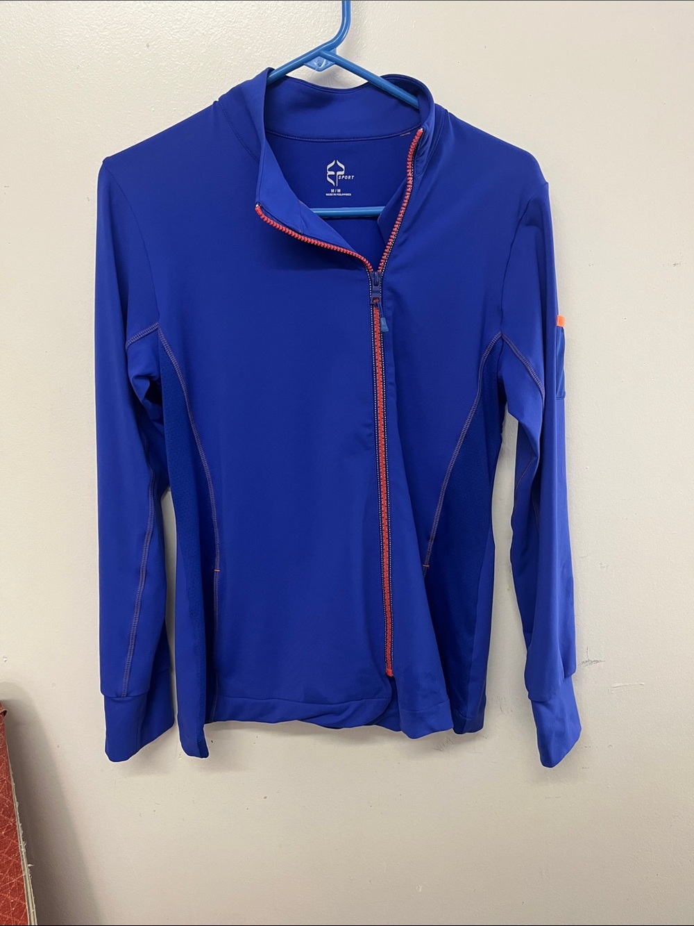 EP Pro Electric Blue Long Sleeve Jacket with Coral Accent